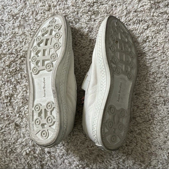 Acne Studios Off-White Canvas Slip On Sneakers - Picture 7 of 10